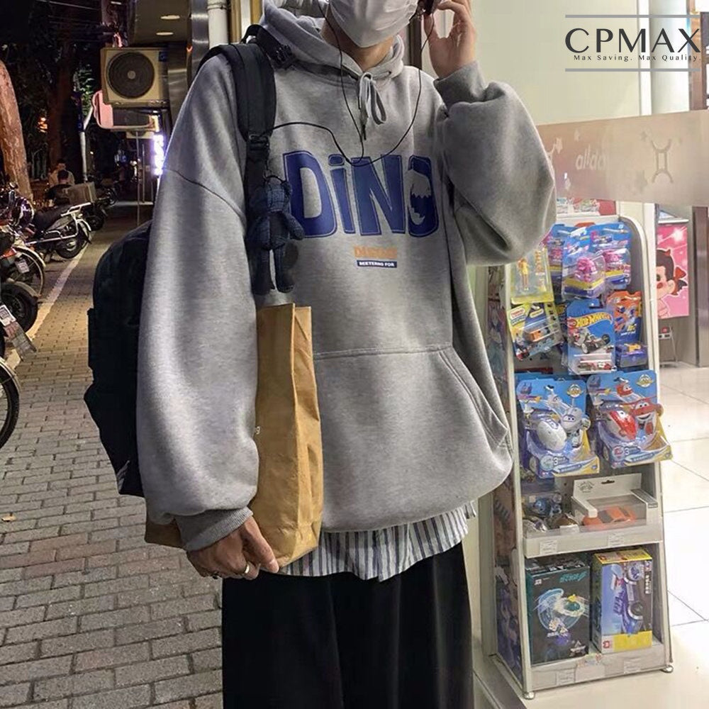 原宿風印花連帽上衣 寬鬆潮流百搭帽T 【T220】