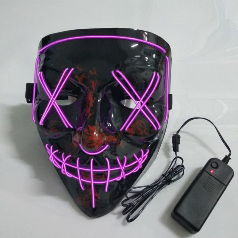 萬聖節發光LED面具 鬼臉面具 派對面具【H90】