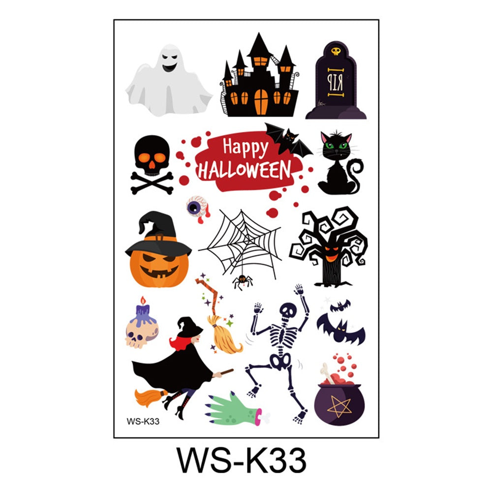 Halloween Tattoo Sticker Waterproof Tattoo Cartoon Halloween Tattoo Sticker [H28]