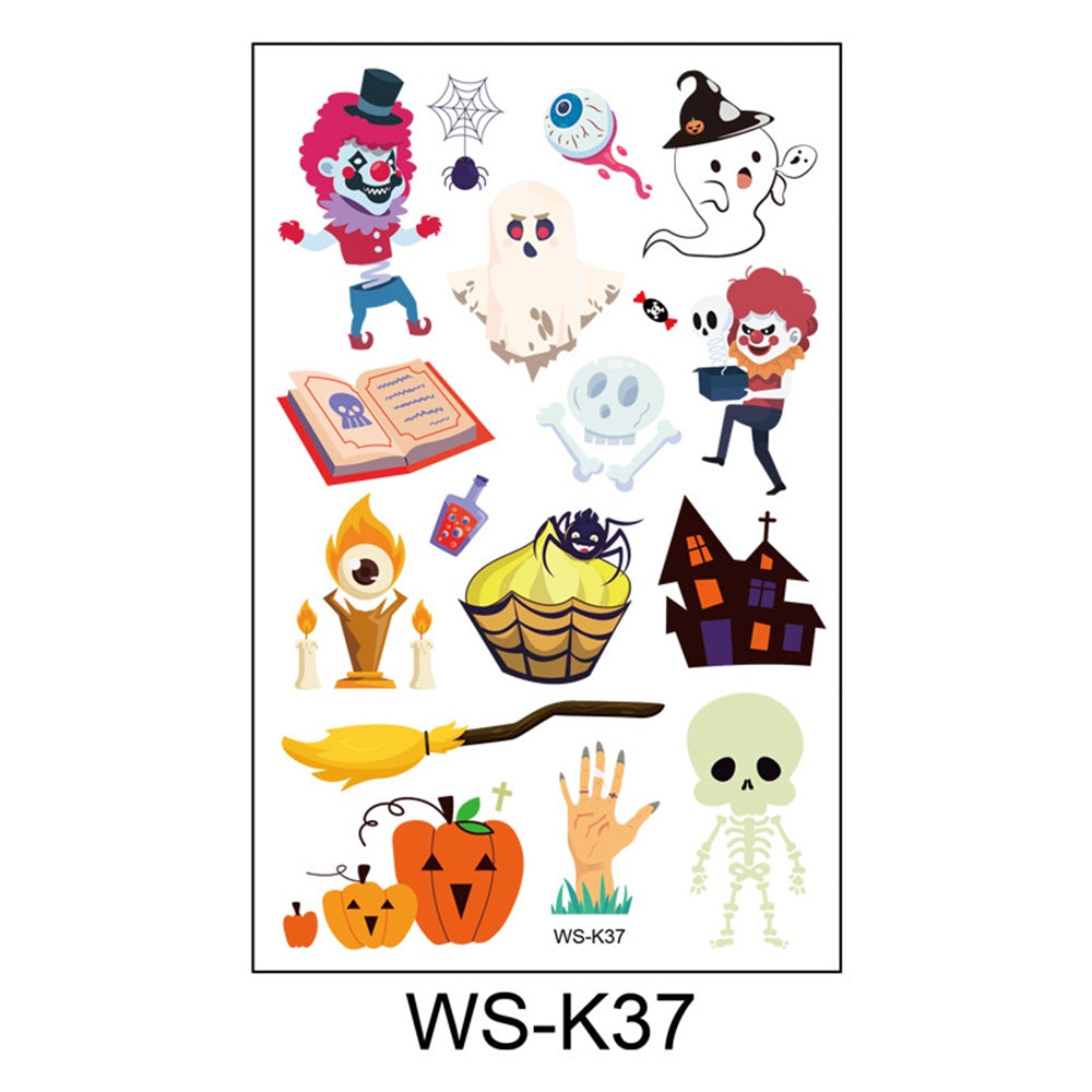 Halloween Tattoo Sticker Waterproof Tattoo Cartoon Halloween Tattoo Sticker [H28]