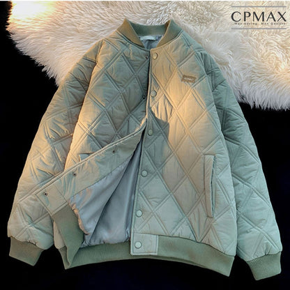 Cotton-paved jacket American retro rhombus warm jacket winter quilted thickened jacket [C229]