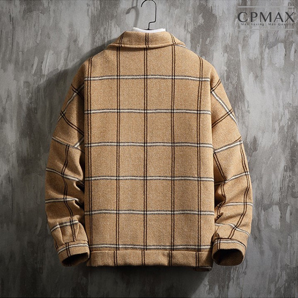 Korean style autumn and winter woolen plaid thickened jacket trendy jacket [C228]