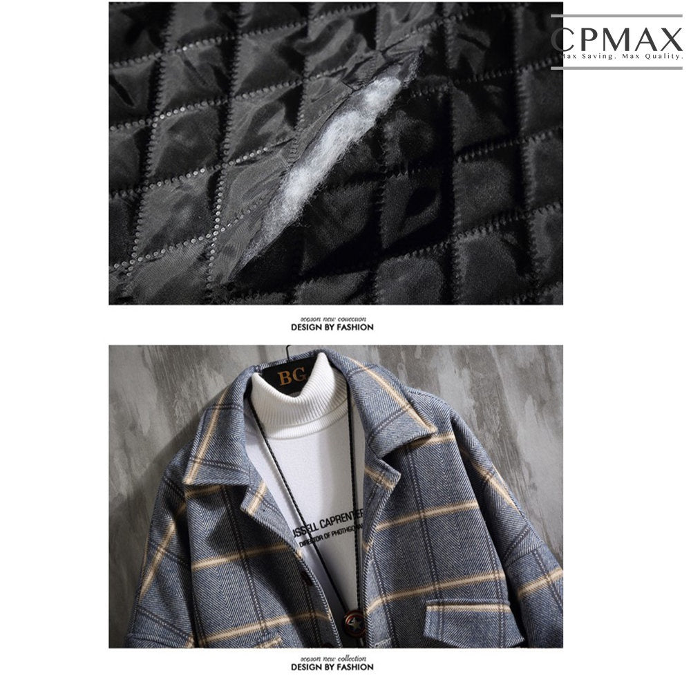 Korean style autumn and winter woolen plaid thickened jacket trendy jacket [C228]